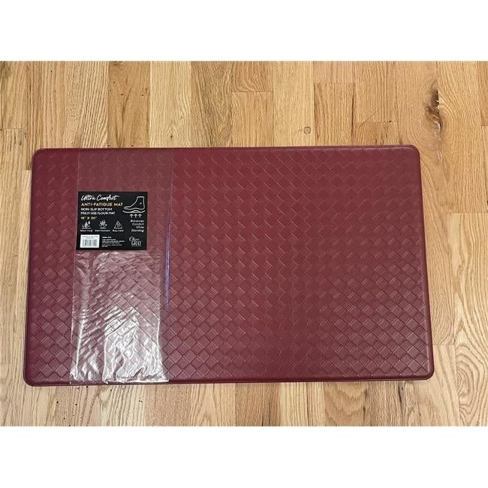 20 & 39 in. Anti-Fatigue Embossed Run Mat, Burgundy